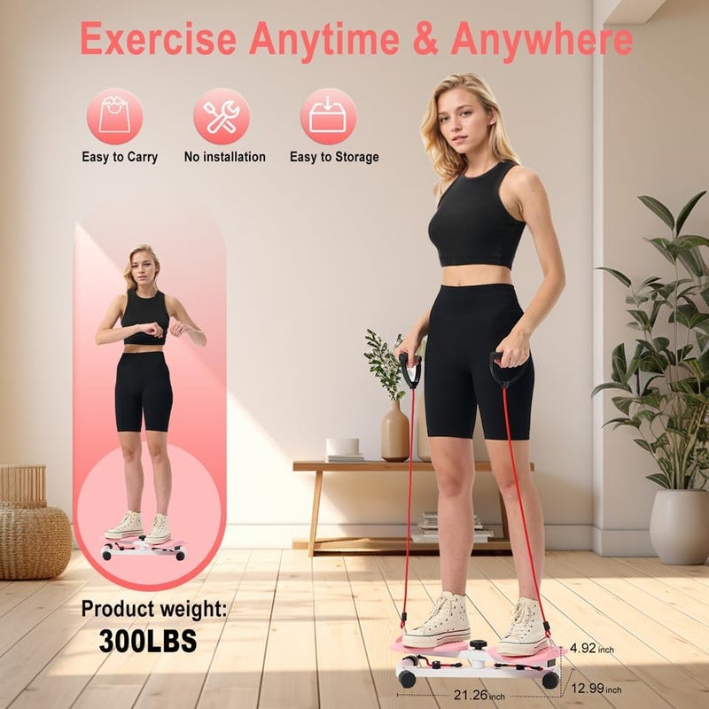 OSCILLATING SLIM Waist Twister Ab Machine with 300 lbs Weight Capacity Anti-slip twist board Noiseless Home Gym Exercise Equipment for Women Men - Image 2